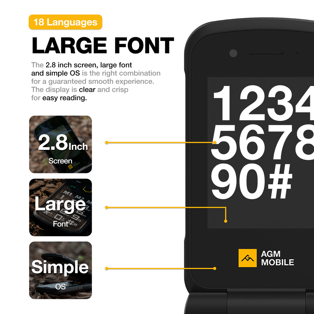 AGM M8 FLIP | 4G Rugged Flip Phone | SOS Side Key | One Click Call | Powerful Speaker | Big Battery price in Sri Lanka